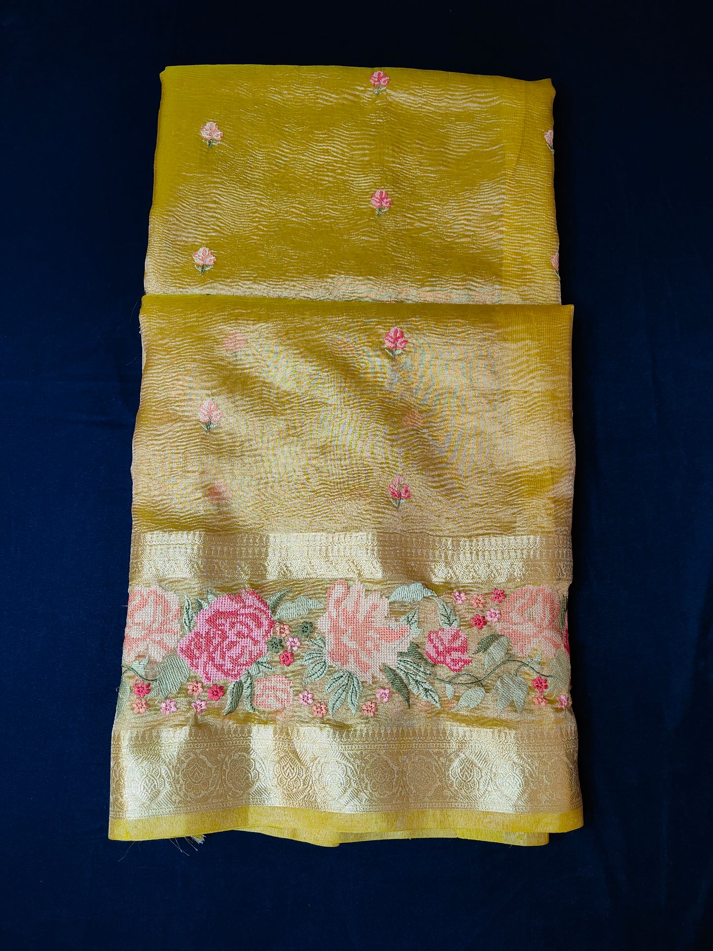 Banarasi crush tissue silk saree