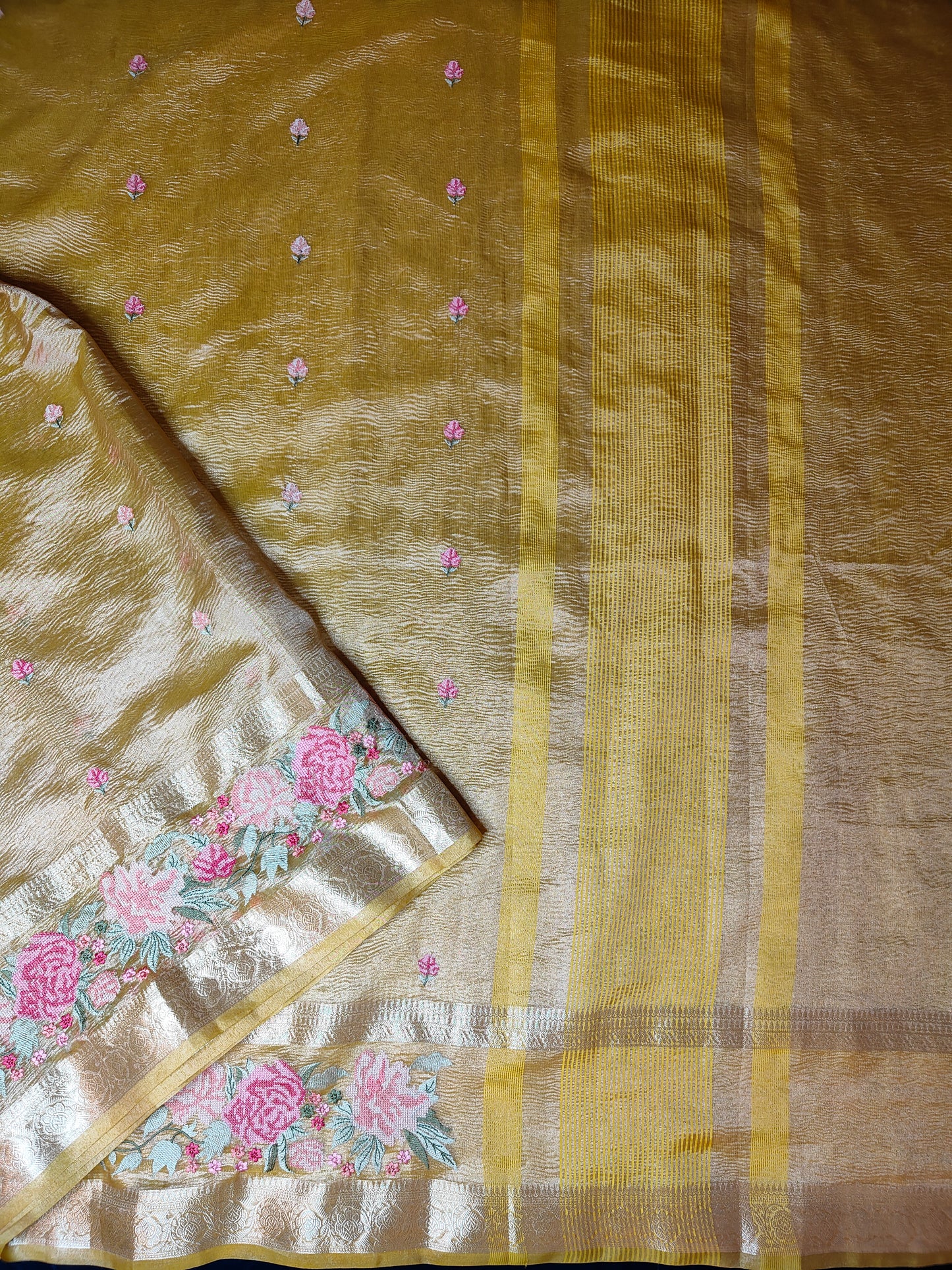 Banarasi crush tissue silk saree