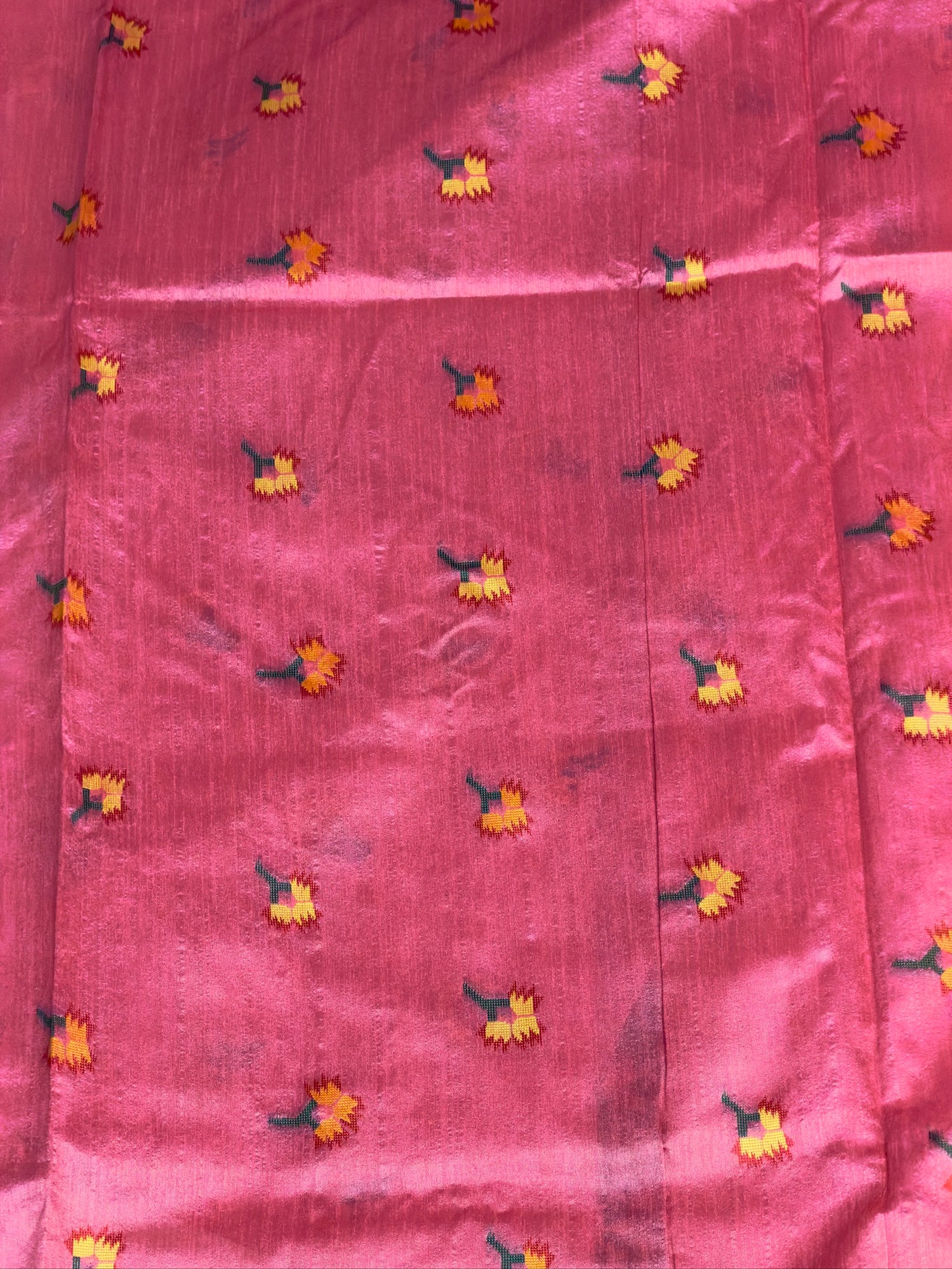 MANSI 172: Peachy Pink Raw Silk Suit Set with Artistic Woven Dupatta