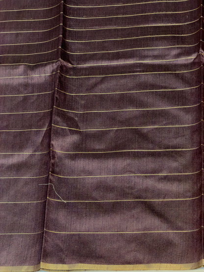 MANSI 173: Coffee Brown Raw Silk Suit Set with Cream Madhubani Dupatta