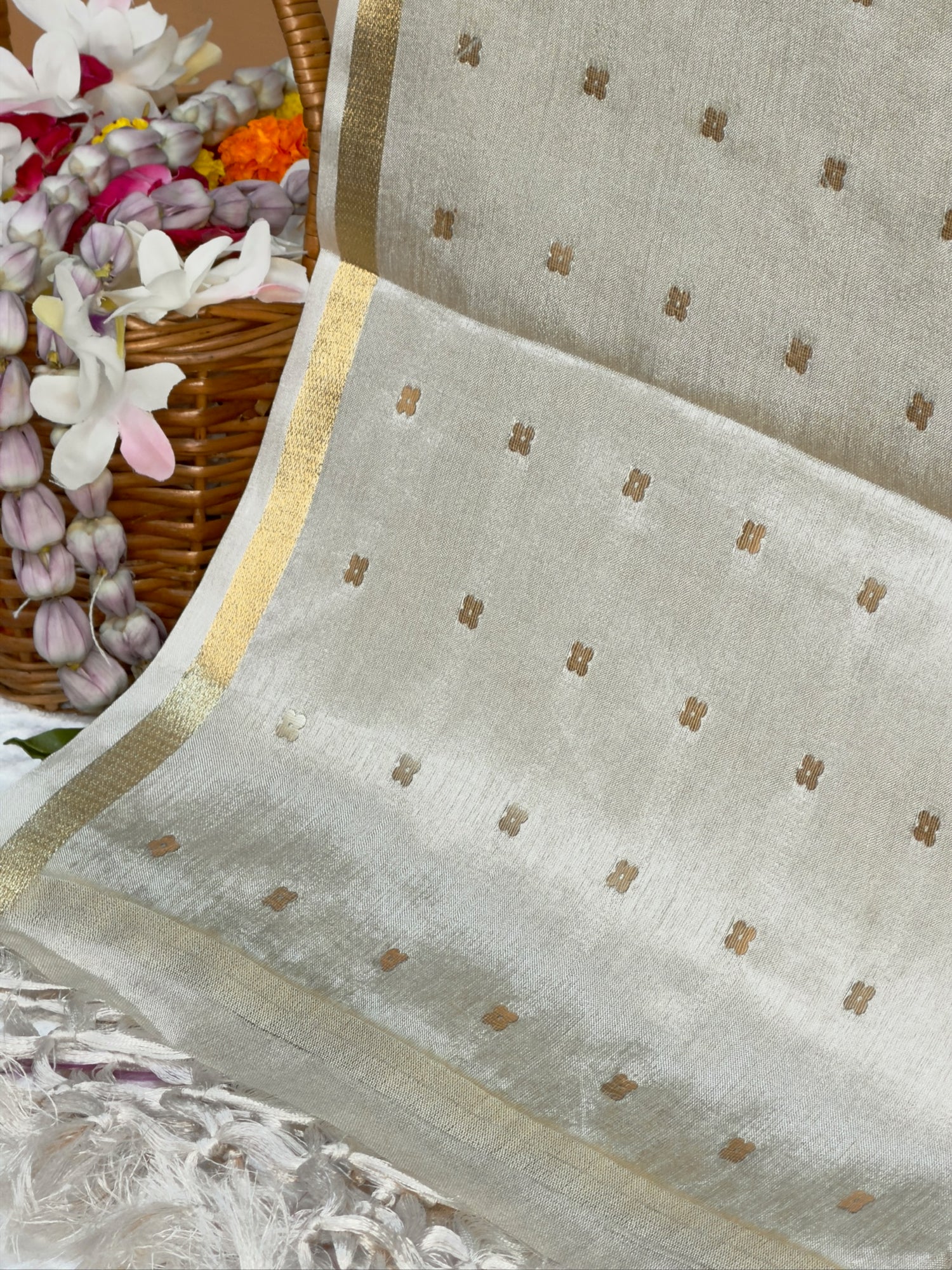 UTSAV BANARAS 410: Tissue Silk Digital Printed Saree with Bird Print,woven sequence motif on Palla &amp; Contrast Blouse