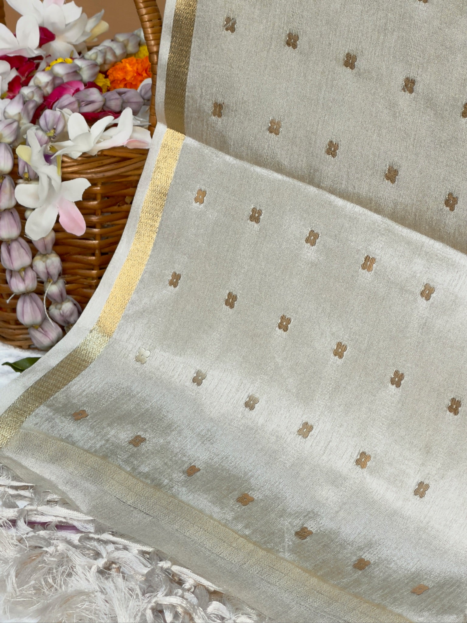 UTSAV BANARAS 410: Tissue Silk Digital Printed Saree with Bird Print,woven sequence motif on Palla &amp; Contrast Blouse