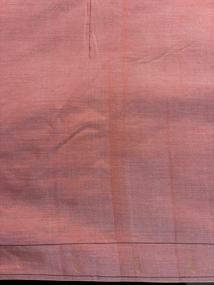 Founder Choice 057: Light Blush Pink Pure Handloom Tussar Silk Saree with Paithani Work