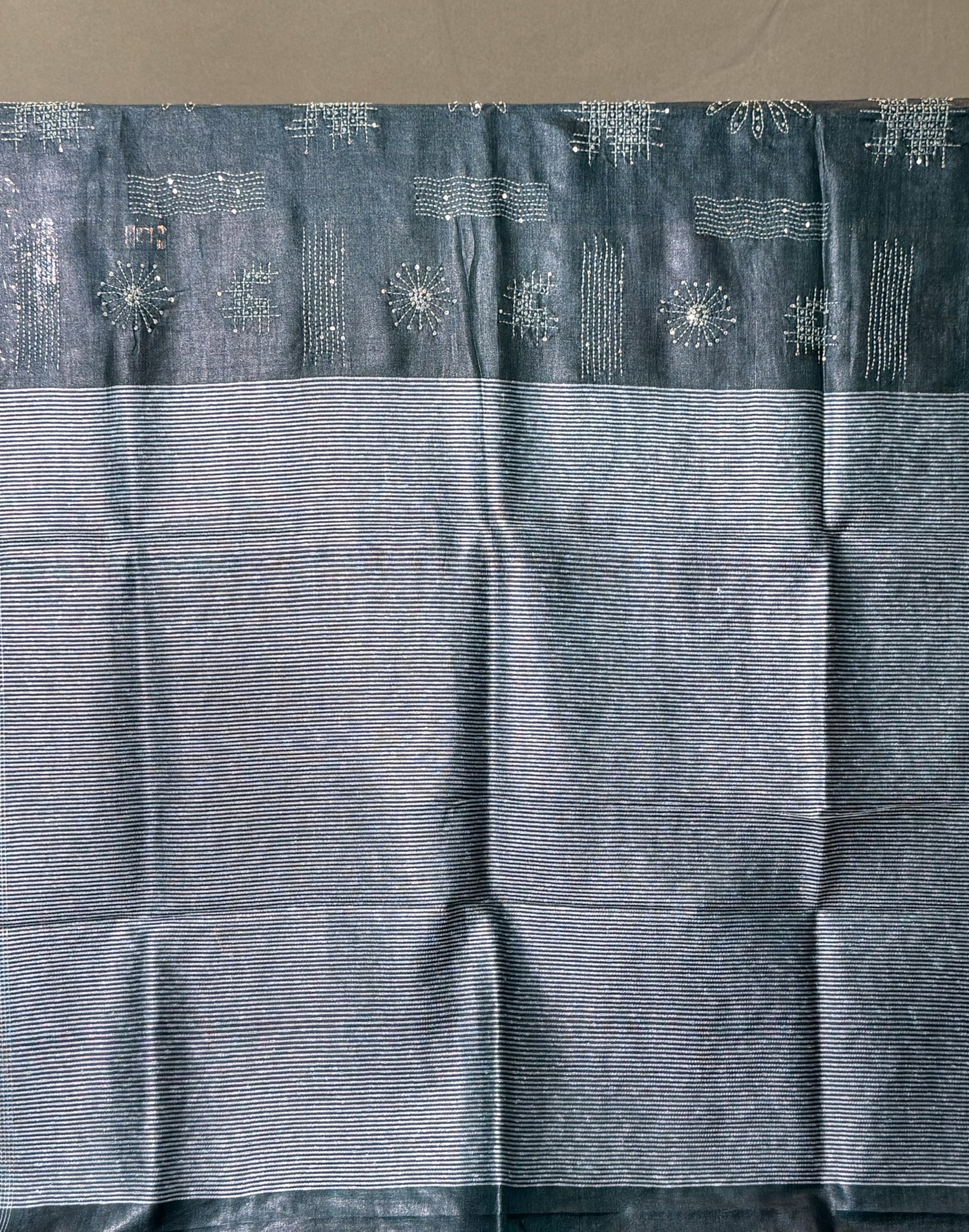 "Founder Choice 011" Banarasi Earthy Green Tussar Silk Saree With Resham Embroidery