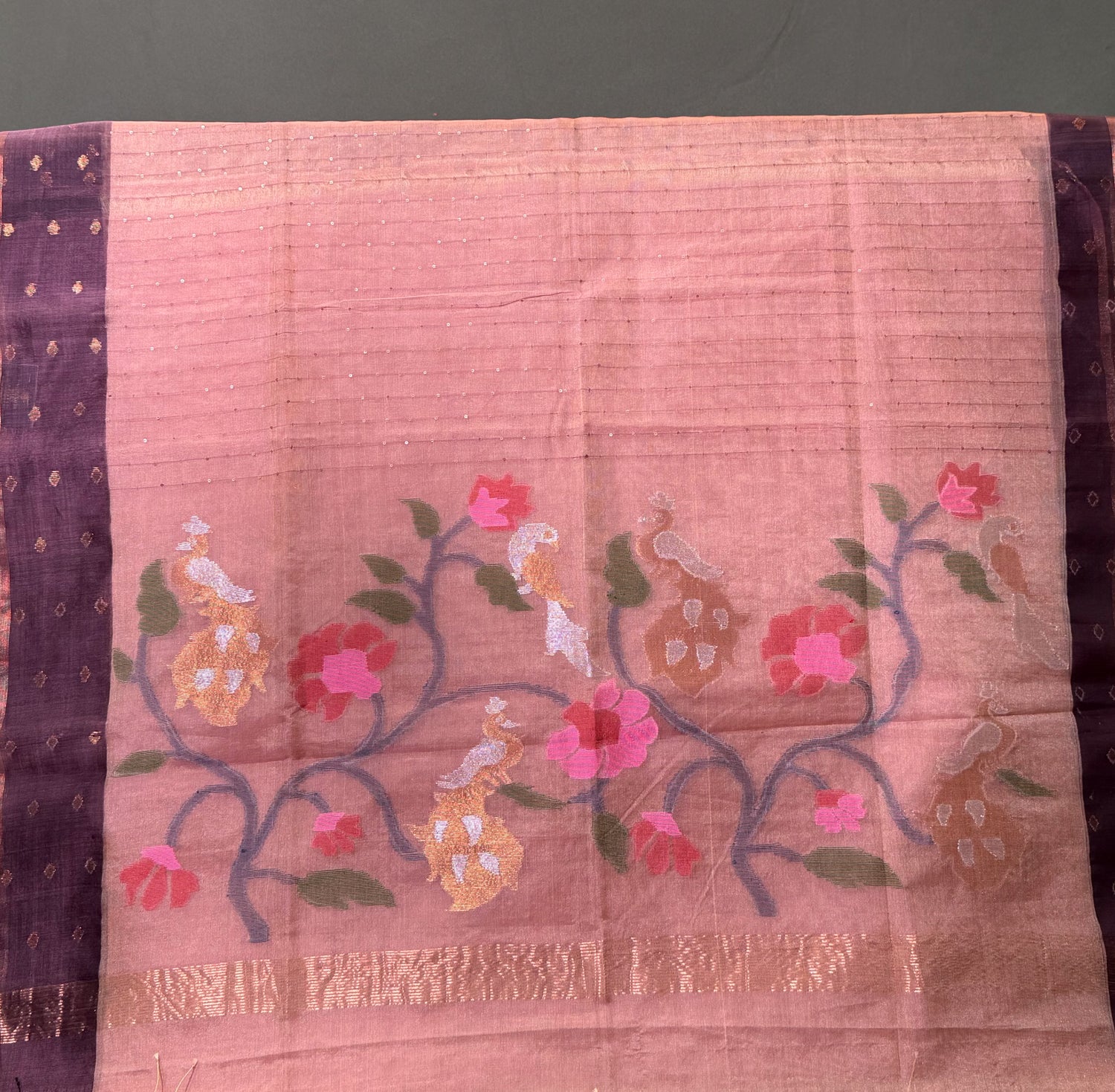 "Founder Choice 018" Banarasi Rich Tusser Tissue Silk Pure Muslin Saree