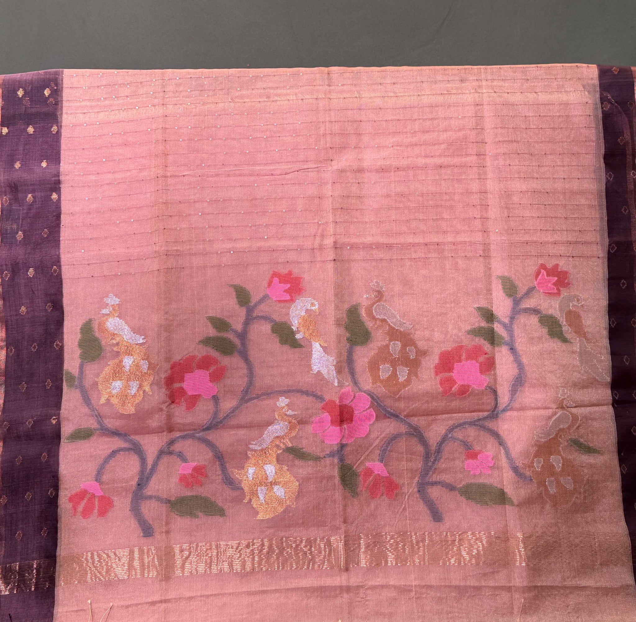 "Founder Choice 018" Banarasi Rich Tusser Tissue Silk Pure Muslin Saree