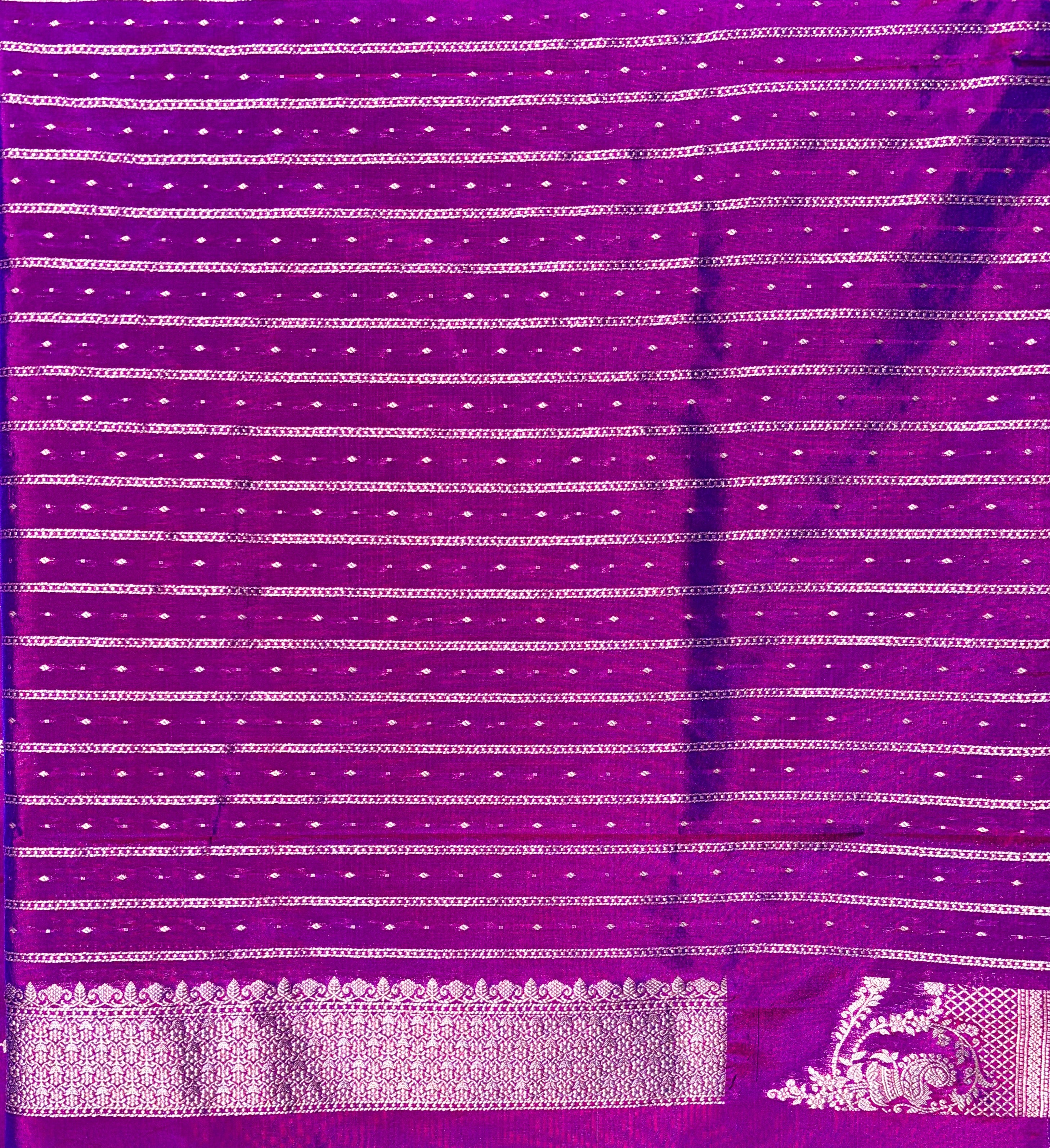 Waah Banaras 103: Stunning Dual Tone Purple Semi Katan Banarasi Saree with Sona Rupa Zari &amp; Heritage Peacock Border