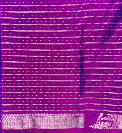 Waah Banaras 103: Stunning Dual Tone Purple Semi Katan Banarasi Saree with Sona Rupa Zari &amp; Heritage Peacock Border