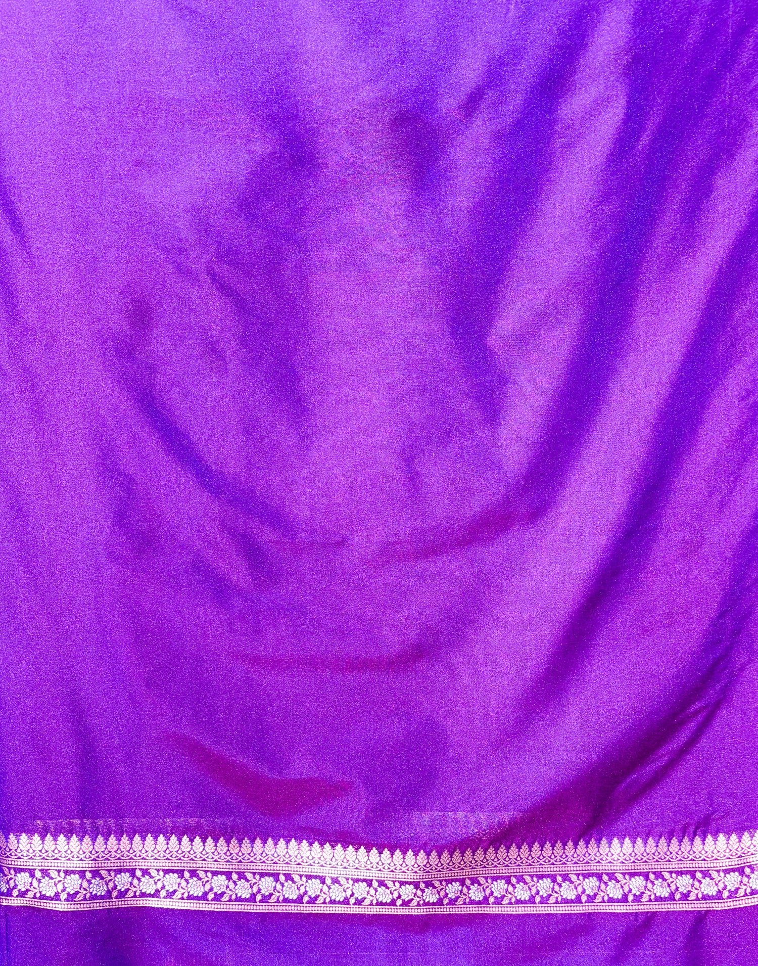 Waah Banaras 108: Royal Violet Semi Katan Banarasi Saree with Sona Rupa Zari &amp; Heritage Motifs