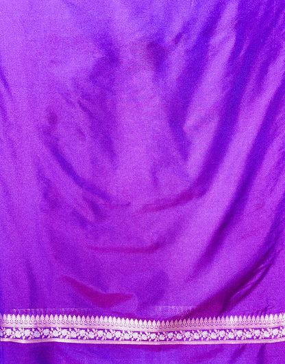 Waah Banaras 108: Royal Violet Semi Katan Banarasi Saree with Sona Rupa Zari &amp; Heritage Motifs