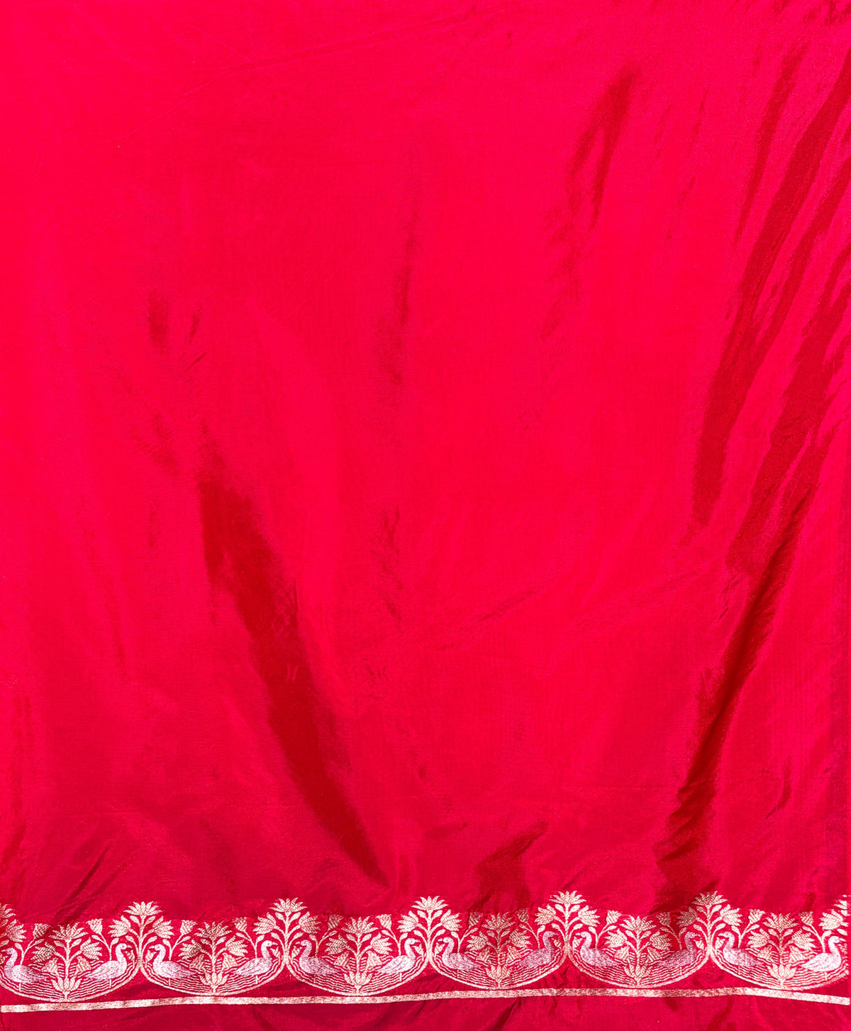 Waah Banaras 107: Crimson Red Semi Katan Banarasi Saree with Sona Rupa Zari Elegance