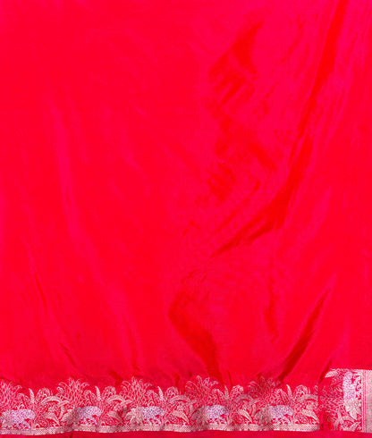Waah Banaras 109: Royal Dual Tone Rust Red Semi Katan Banarasi Saree with Sona Rupa Zari &amp; Heritage Jaal Design