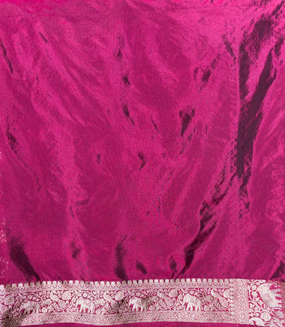 WAAH BANARAS 144: Deep Wine Katan Silk Saree with Zari Jaal Animal Motif