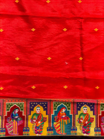 UTSAV BANARAS 475G: Black Butter Silk Saree with Heritage Position Print &amp; Contrast Blouse