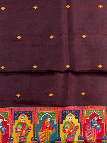 UTSAV BANARAS 475: Lavender Butter Silk Saree with Heritage Position Print &amp; Contrast Blouse