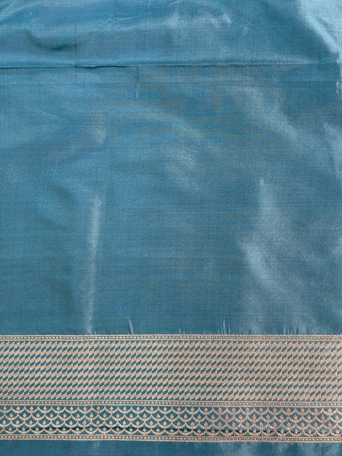VIRASAT 448: Aqua Blue Pure Katan Silk Meenakari Tilfi Saree with Kadwa Zari Floral Buta &amp; Kadwa Zari Border | Silk Mark Certified