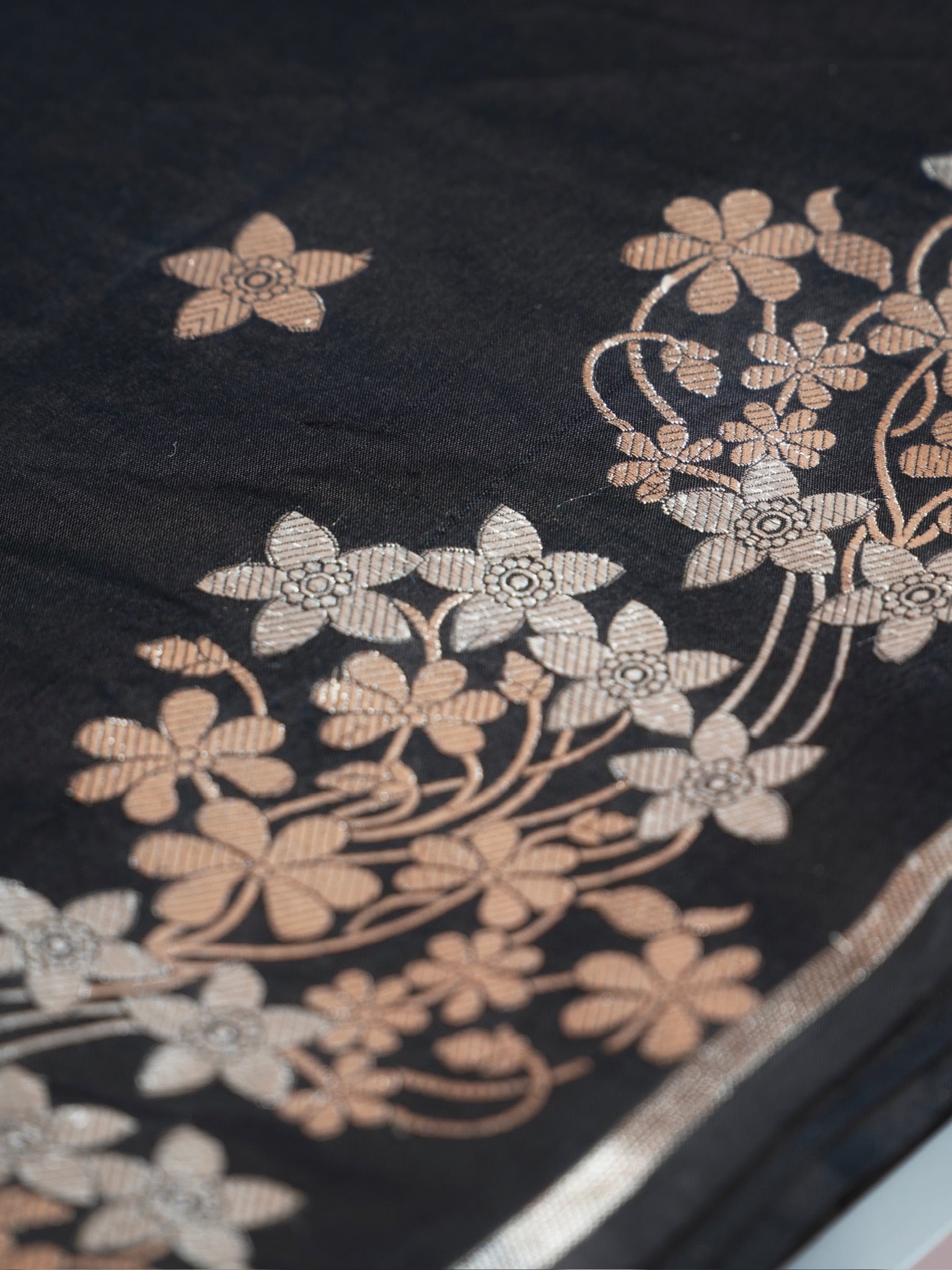 VIRASAT 1001: Pure Handloom Katan Silk Saree – Black | Sona Rupa Tested Zari | Silk Mark Certified | Celebrity Choice