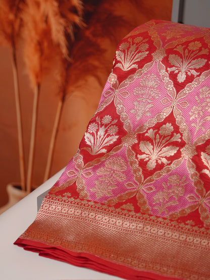 VIRASAT 427A: Silk Mark Certified Green Pure Handloom Silk Saree with Kadwa Zari Weaving