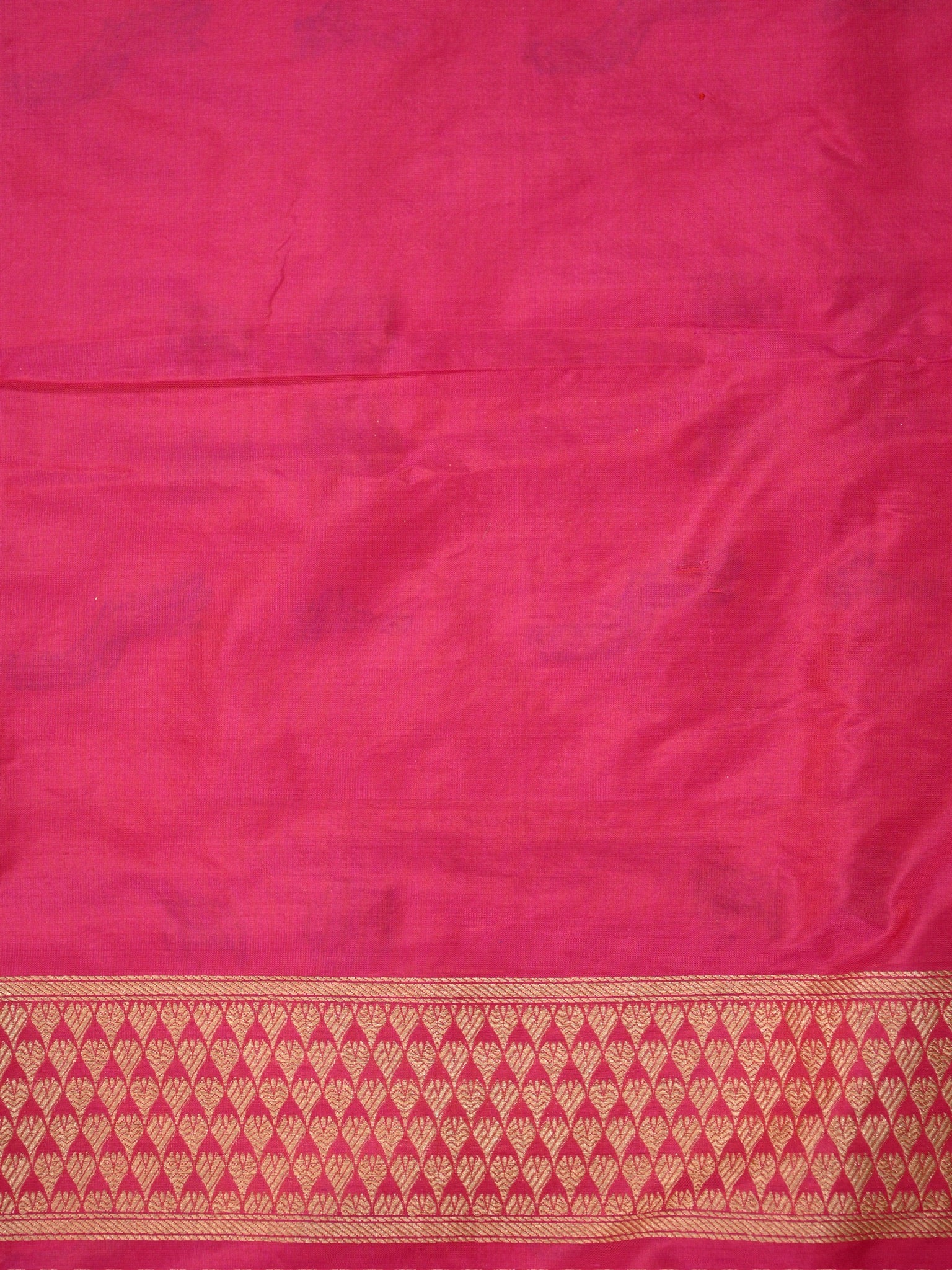 VIRASAT 435A: Silk Mark Certified Fuchsia Pink Pure Handloom Katan Silk Saree with Kadwa Meenakari Bird Motif Zari Jaal
