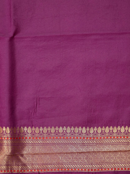 Founder Choice 060C: Beautiful Purple Pure Handloom Kadwa Silk Meenakari Parrot Saree &amp; Silk Mark