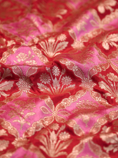 VIRASAT 427A: Silk Mark Certified Green Pure Handloom Silk Saree with Kadwa Zari Weaving