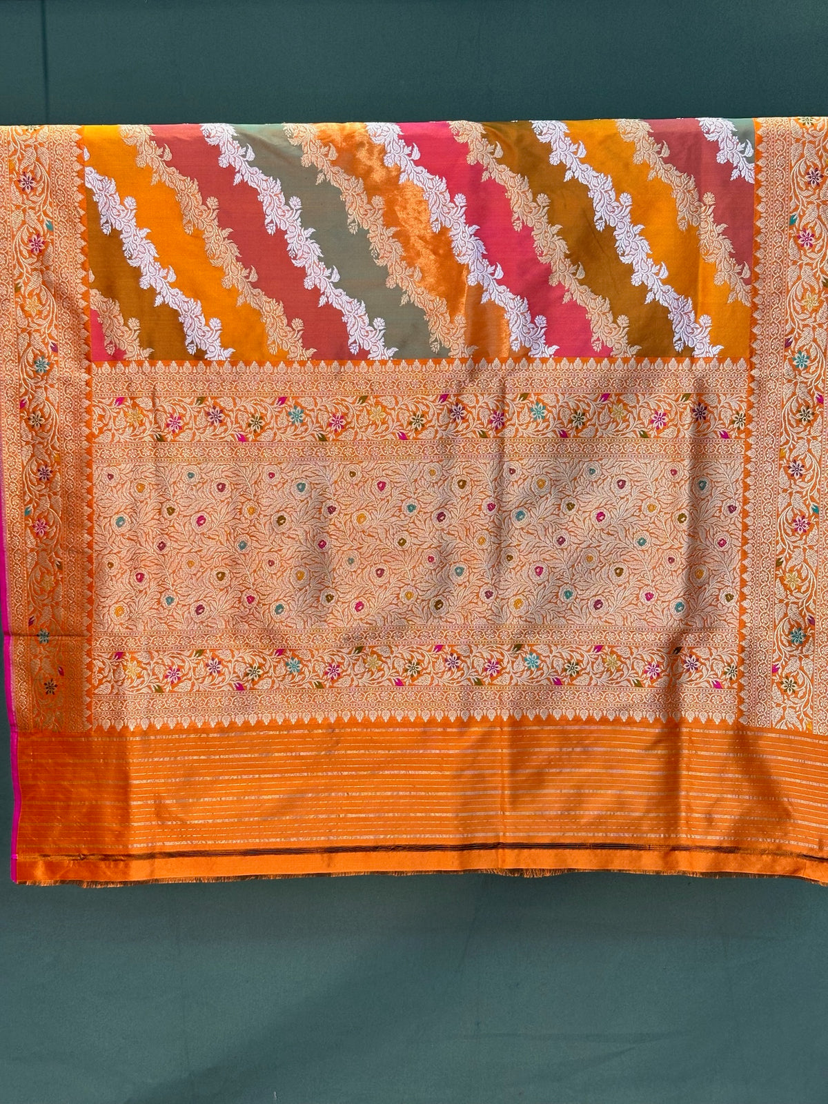 Founder Choice 062: Premium Rangkat Pure Katan Silk Saree with Sona Rupa Zari &amp; Meenakari Work | Silk Mark Certified
