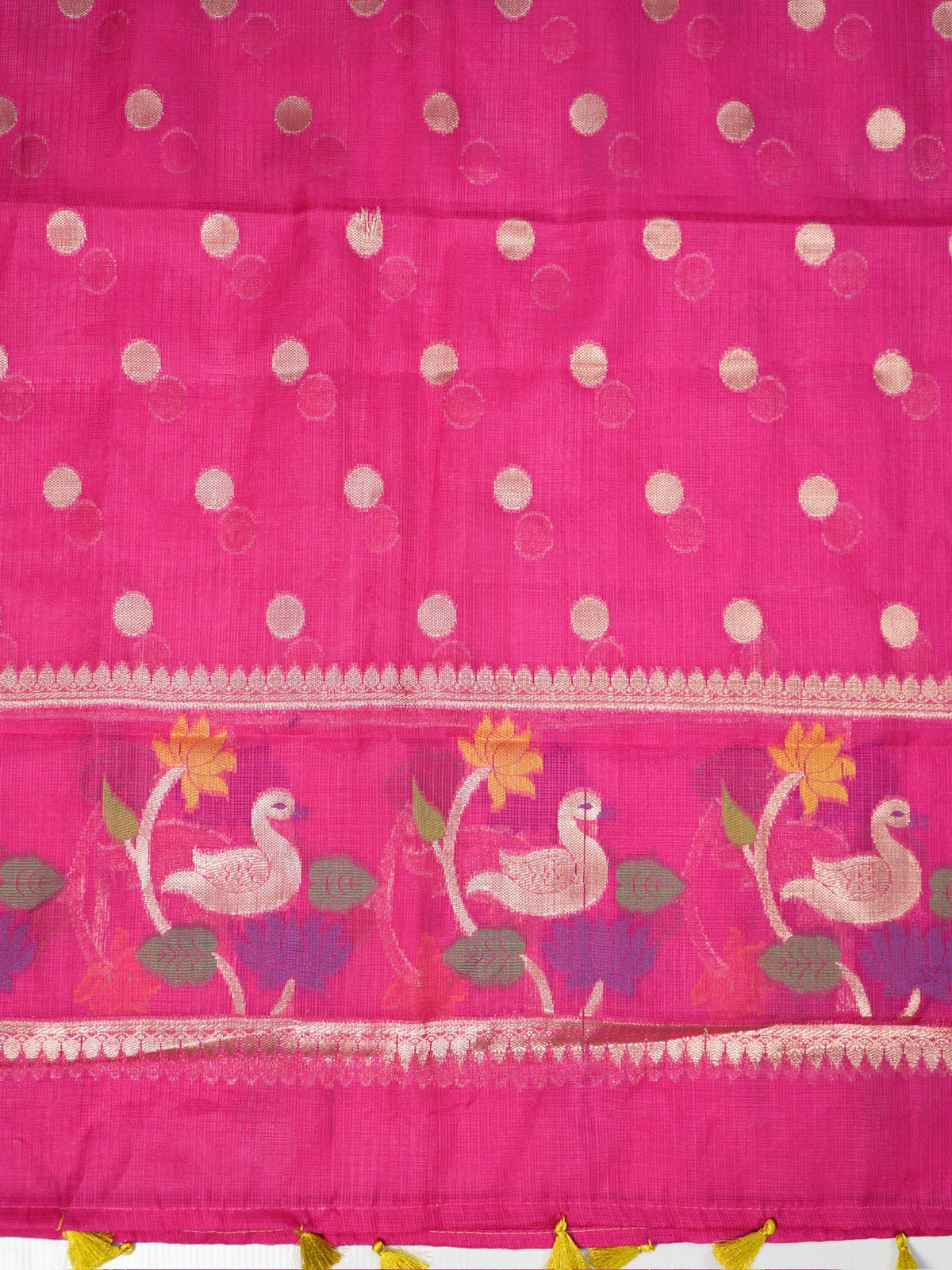 MANSI 182: Bright Green Kota Silk Suit Set with Hot Pink Dupatta &amp; Bottom