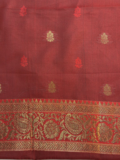 UTSAV BANARAS 452: Deep Navy Blue Banarasi Silk Saree with Antique Zari Paisley Butis &amp; Heritage Border