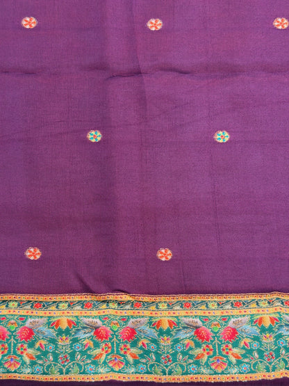 UTSAV BANARAS 478D: Cherry Red Butter Silk Saree with Royal Paisley Position Print &amp; Contrast Blouse
