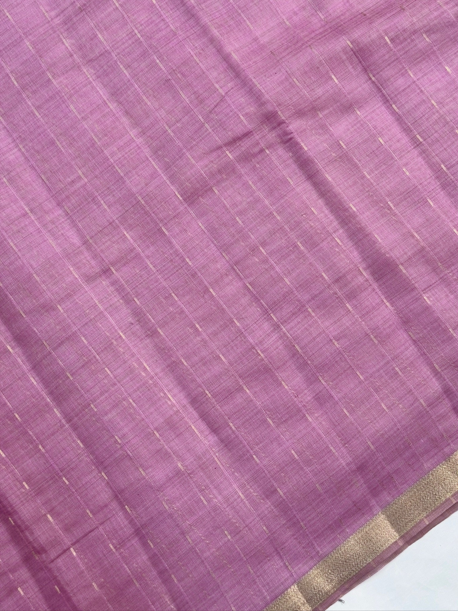 UTSAV BANARAS 463: Lavender Pink Cotton Saree with Multicolor Resham Bird &amp; Floral Work