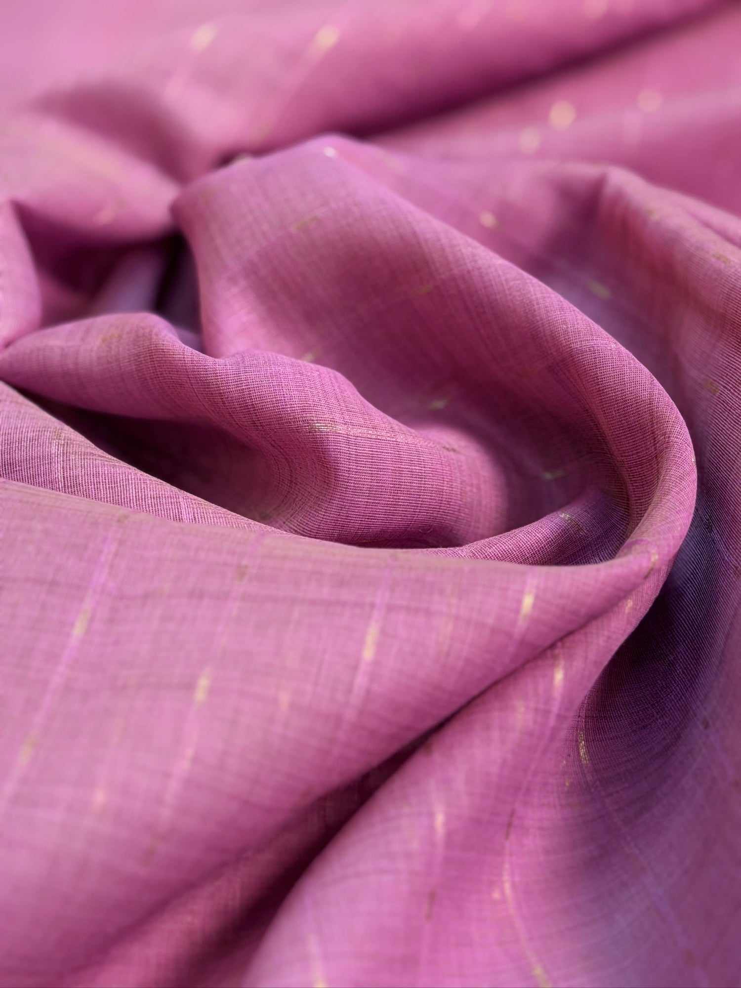 UTSAV BANARAS 463: Lavender Pink Cotton Saree with Multicolor Resham Bird &amp; Floral Work