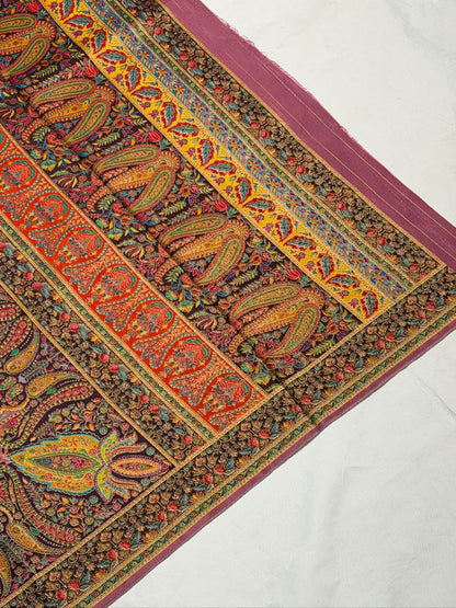 UTSAV BANARAS 478: Purple Mauve Butter Silk Saree with Royal Paisley Position Print &amp; Contrast Blouse