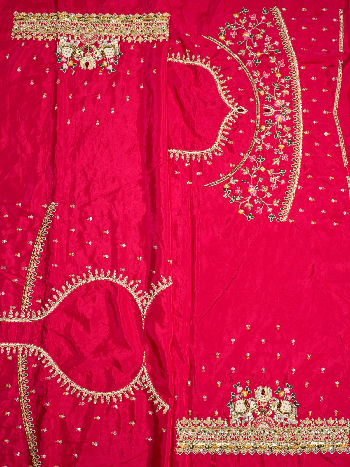 Karwa Chauth Special – Dark Fuchsia Pink Georgette Crepe Silk Saree