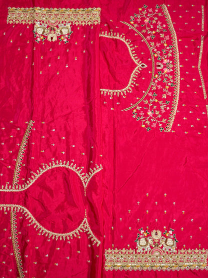 Karwa Chauth Special – Dark Fuchsia Pink Georgette Crepe Silk Saree