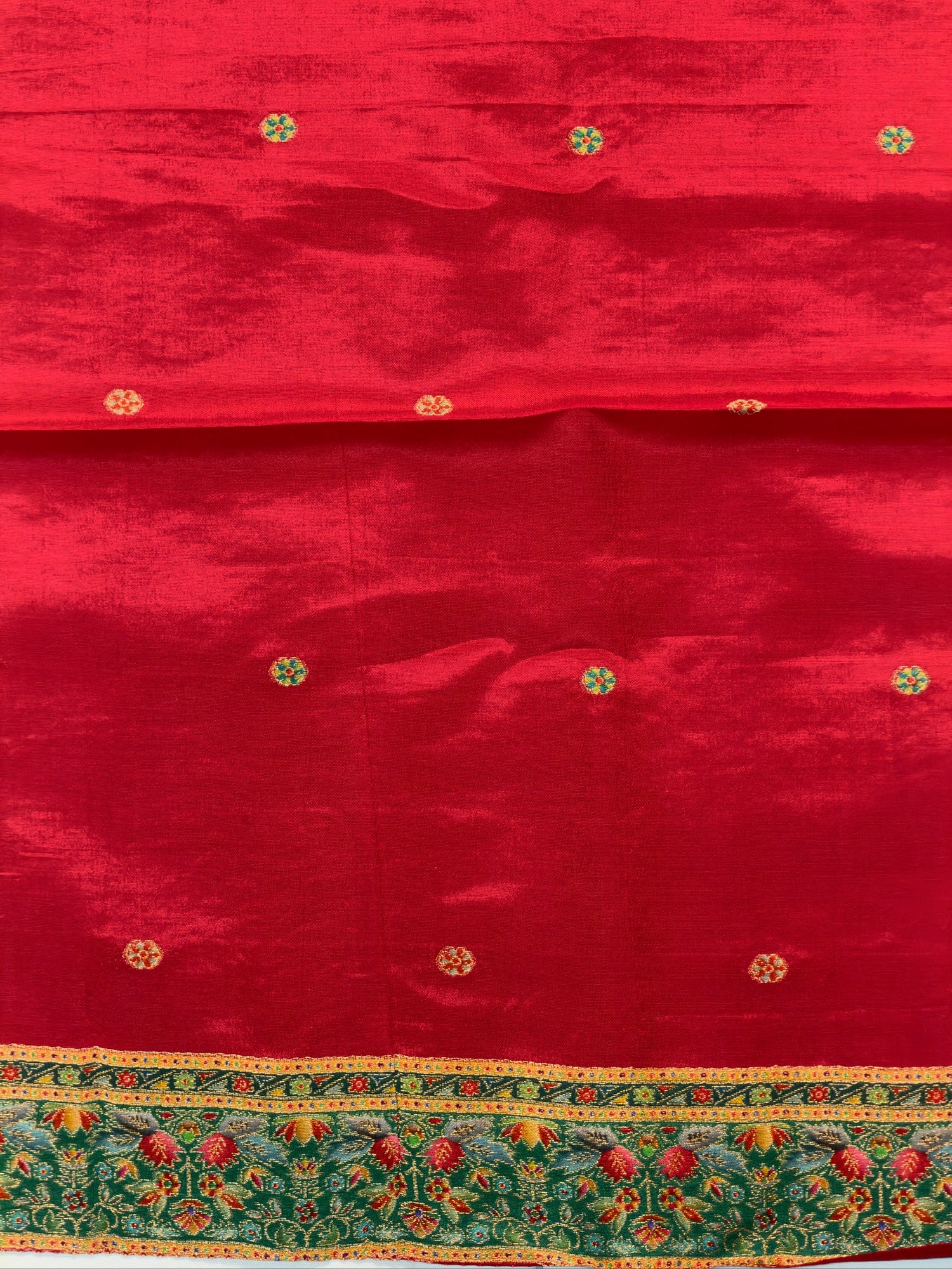 UTSAV BANARAS 478A: Indigo Blue Butter Silk Saree with Royal Paisley Position Print &amp; Contrast Blouse