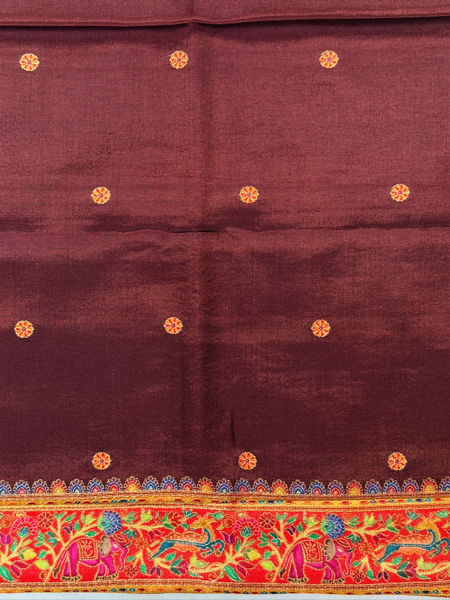 UTSAV BANARAS 479: Lilac Mauve Butter Silk Saree with Kalamkari Position Print &amp; Contrast Blouse