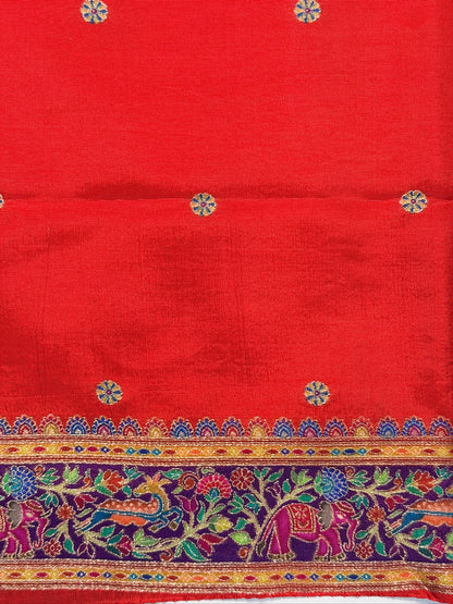 UTSAV BANARAS 479G: Jade Black Butter Silk Saree with Kalamkari Position Print &amp; Contrast Blouse