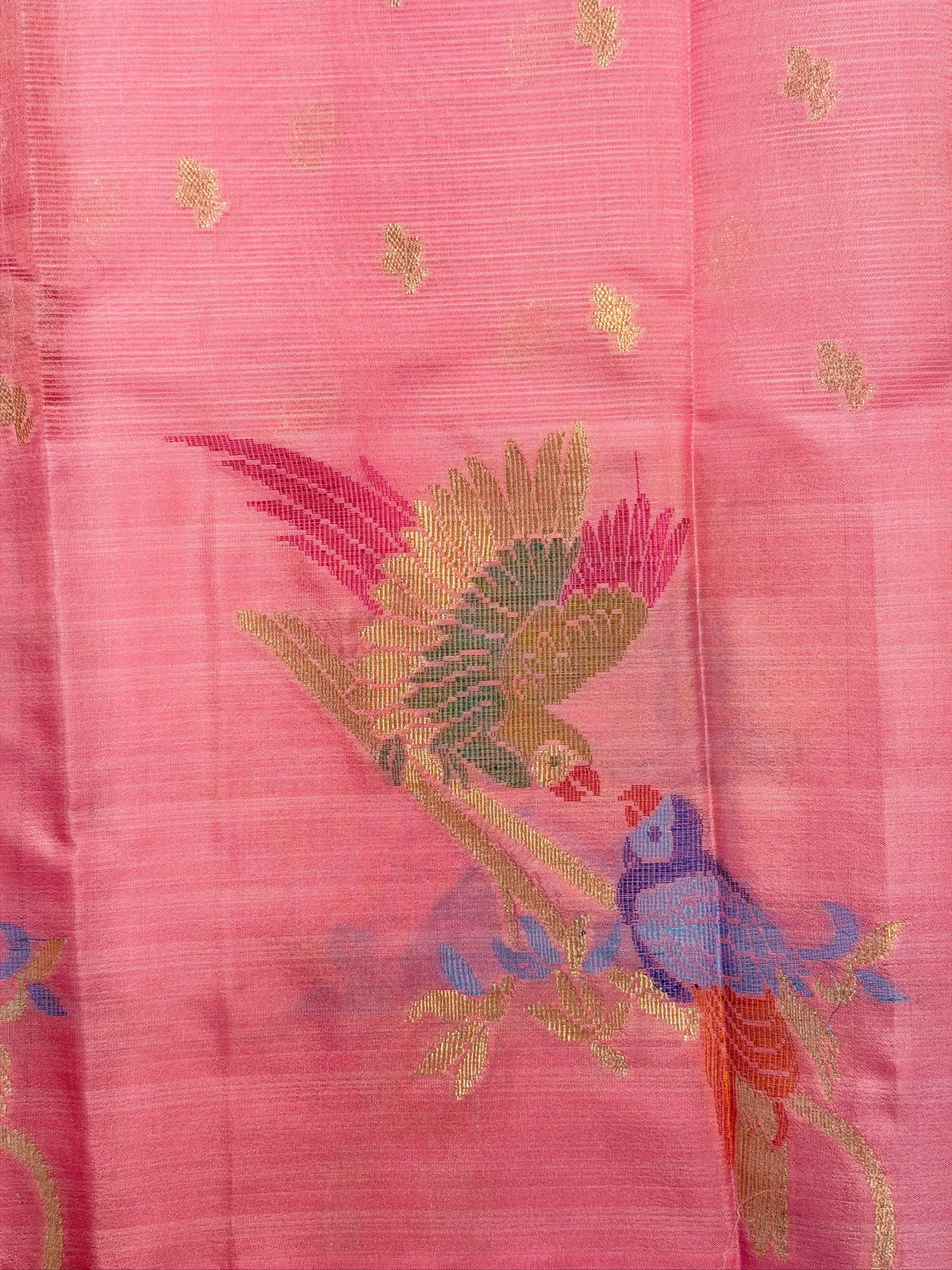 UTSAV BANARAS 474: Crimson Red Kota Checks Saree with Artistic Skirt Border &amp; Contrast Light Pink Blouse