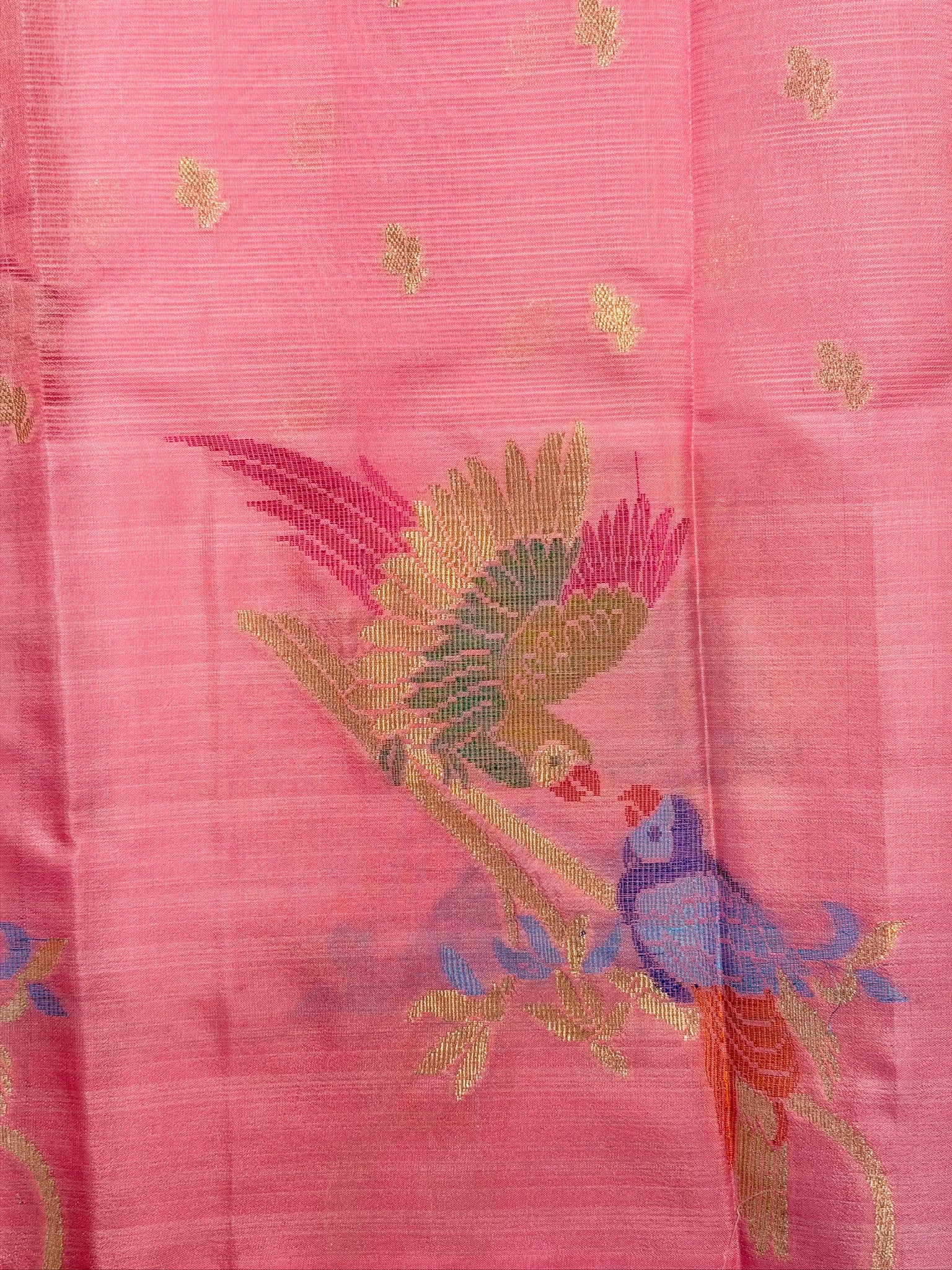 UTSAV BANARAS 474: Crimson Red Kota Checks Saree with Artistic Skirt Border &amp; Contrast Light Pink Blouse