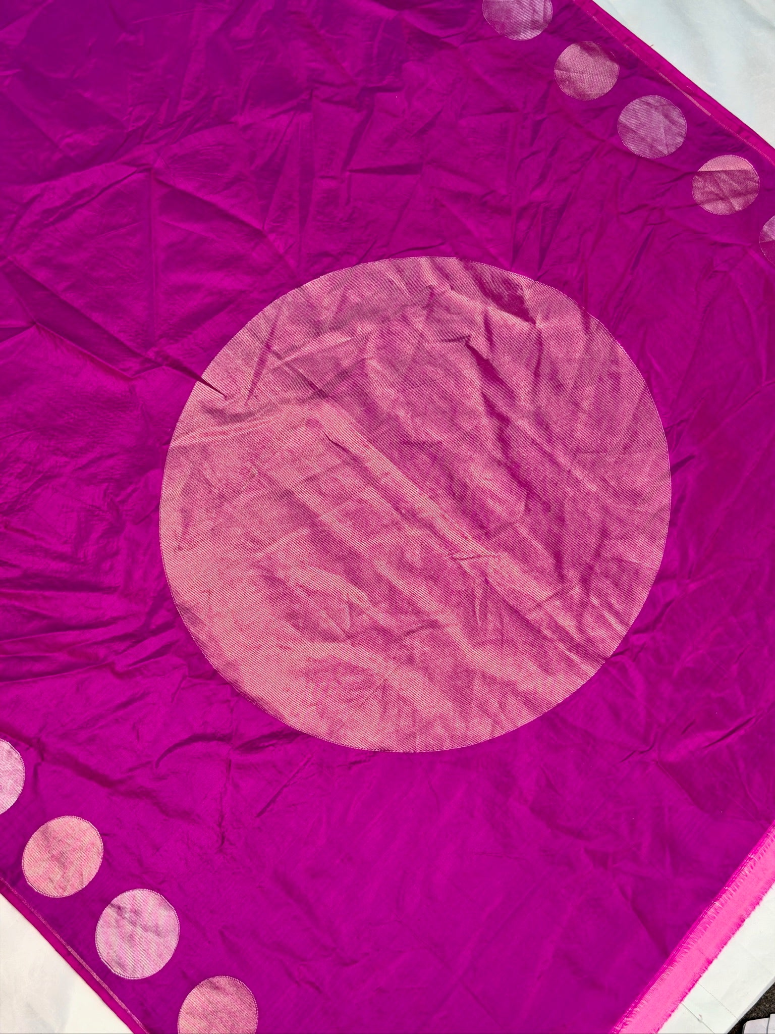 VIRASAT 446: Pure Handloom Katan Silk Magenta Saree with Zari Buta Palla &amp; Border | Silk Mark Certified