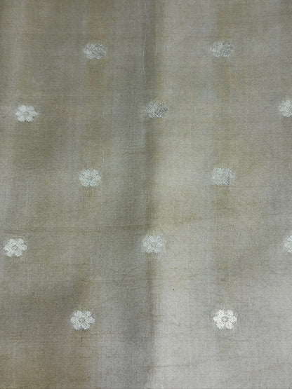 VIRASAT 368: Gold Pure Katan Silk Saree with Zari Lion Motif Border