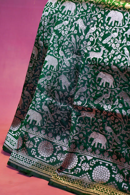 "Virasat 265" Banarasi Pure Brocade Zari Shikargah Silk Saree