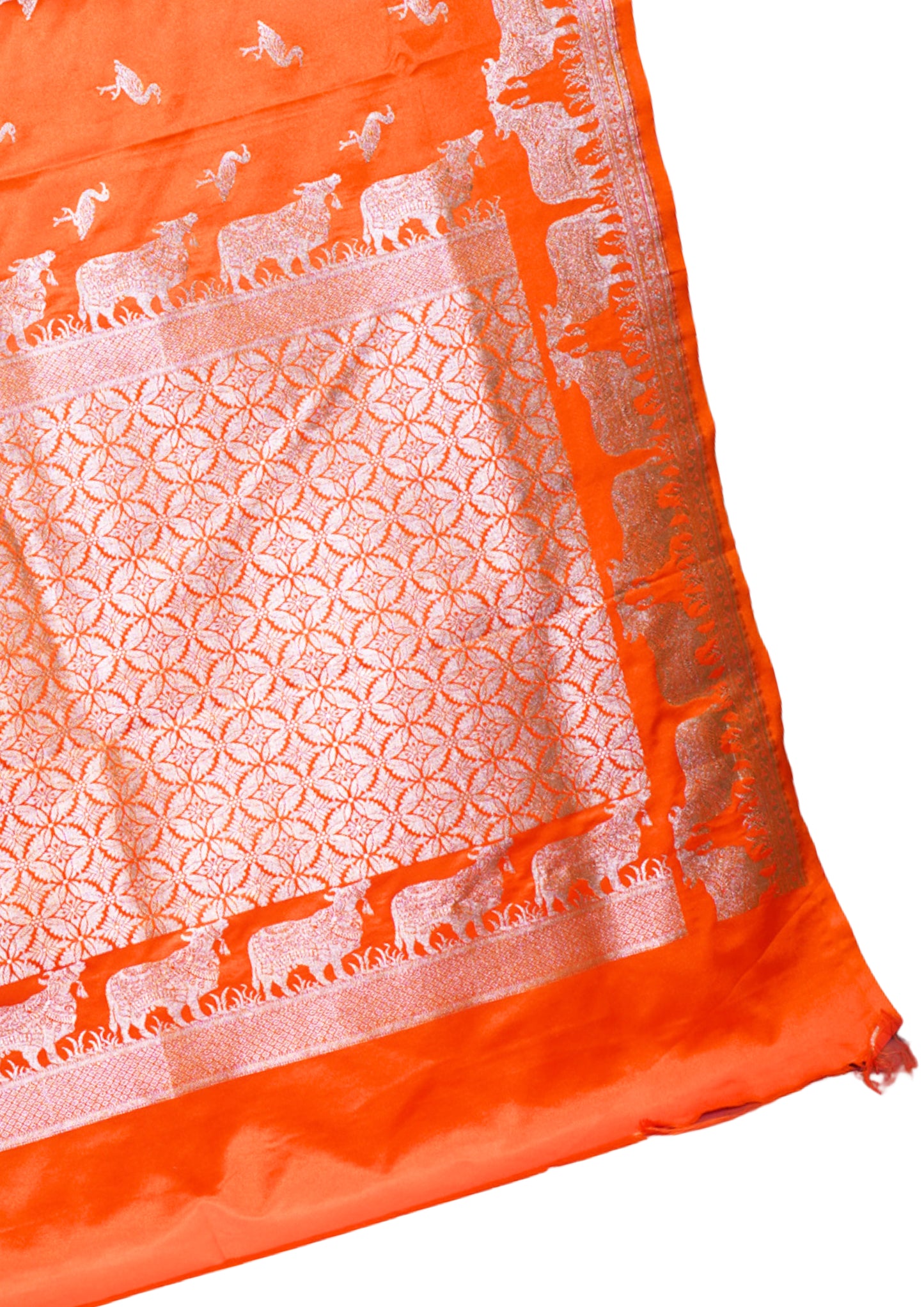 "Waah Banaras 096" Banarasi Soft Mashru Silk Saree With Nandi Buta Shikargah 100% Pure Vegan