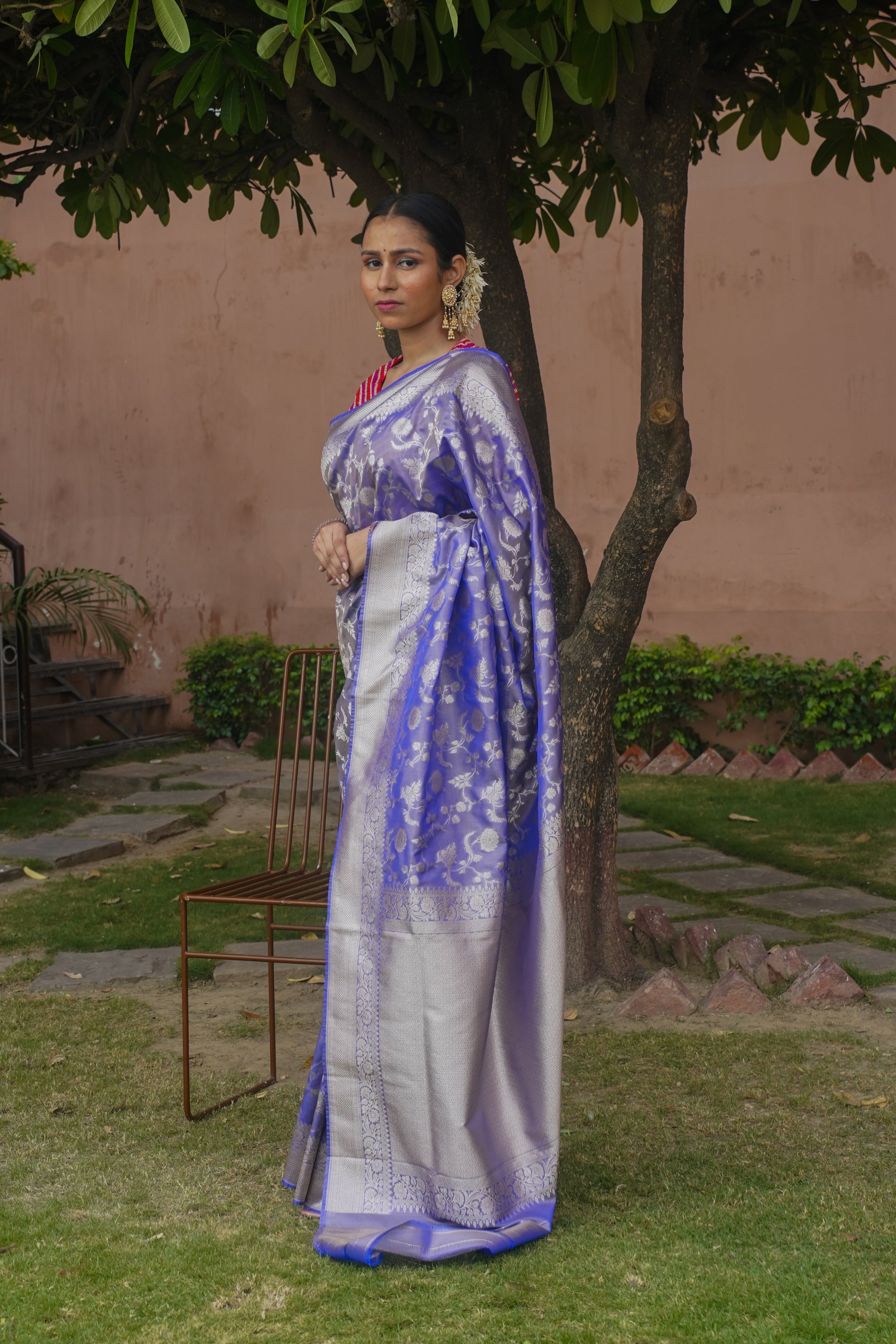 Lavender Pure Tissue Katan Silk Banarasi Handloom Saree