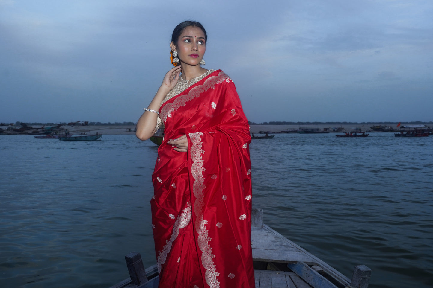 Red Pure Katan Silk Handloom Banarasi Kadwa Saree