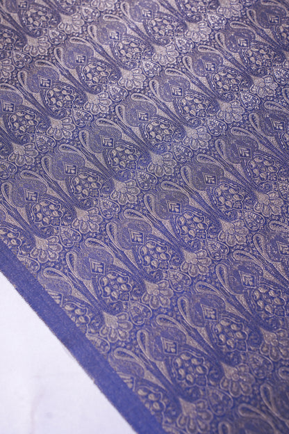 "MCF 17" Banarasi Blue Handloom Tanchui Alfi Jaal Febric