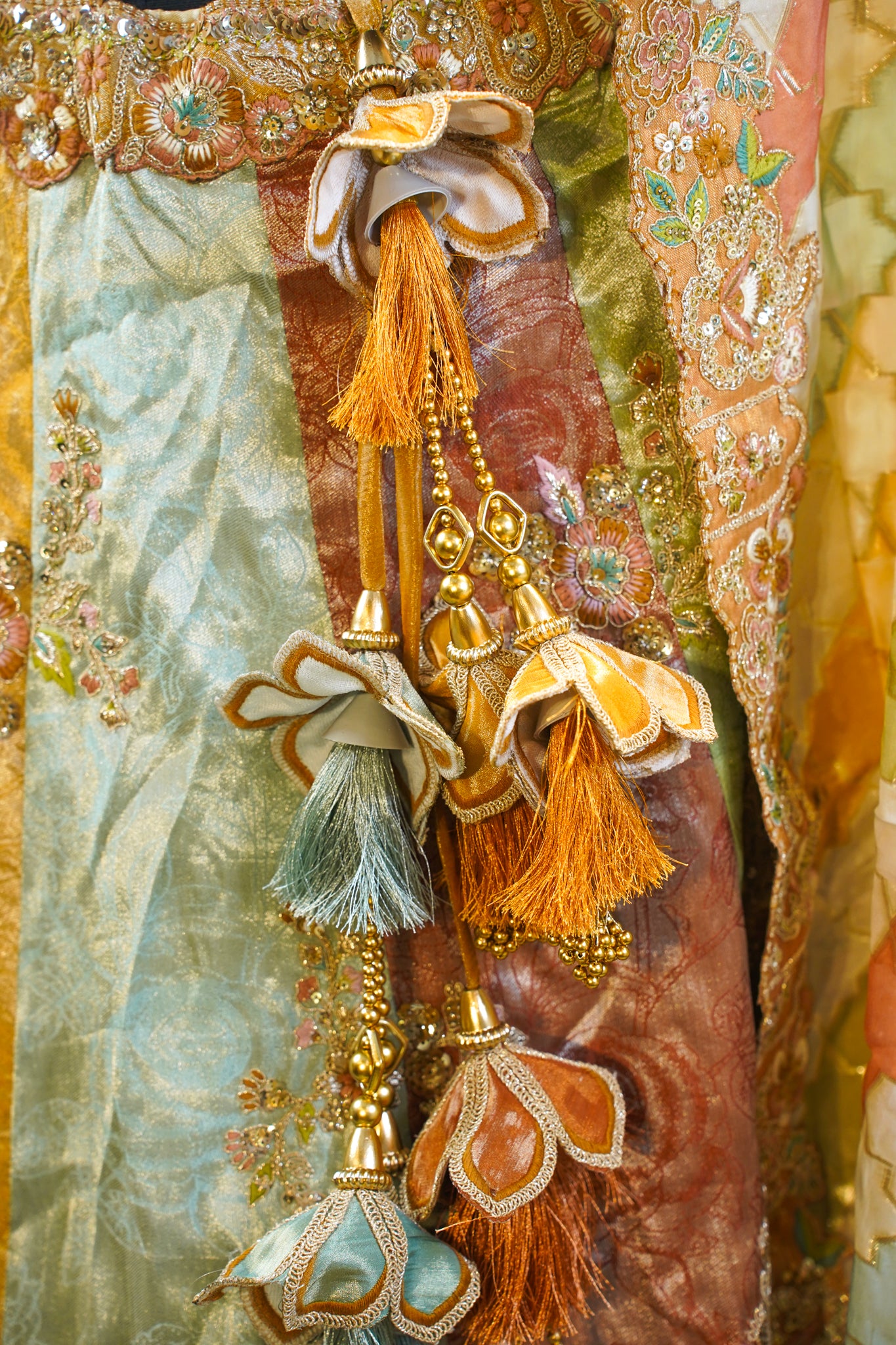 "MANSI 041" Banarasi Tanchui Silk Applique Work Lehenga With Embroidered Cutwork Border