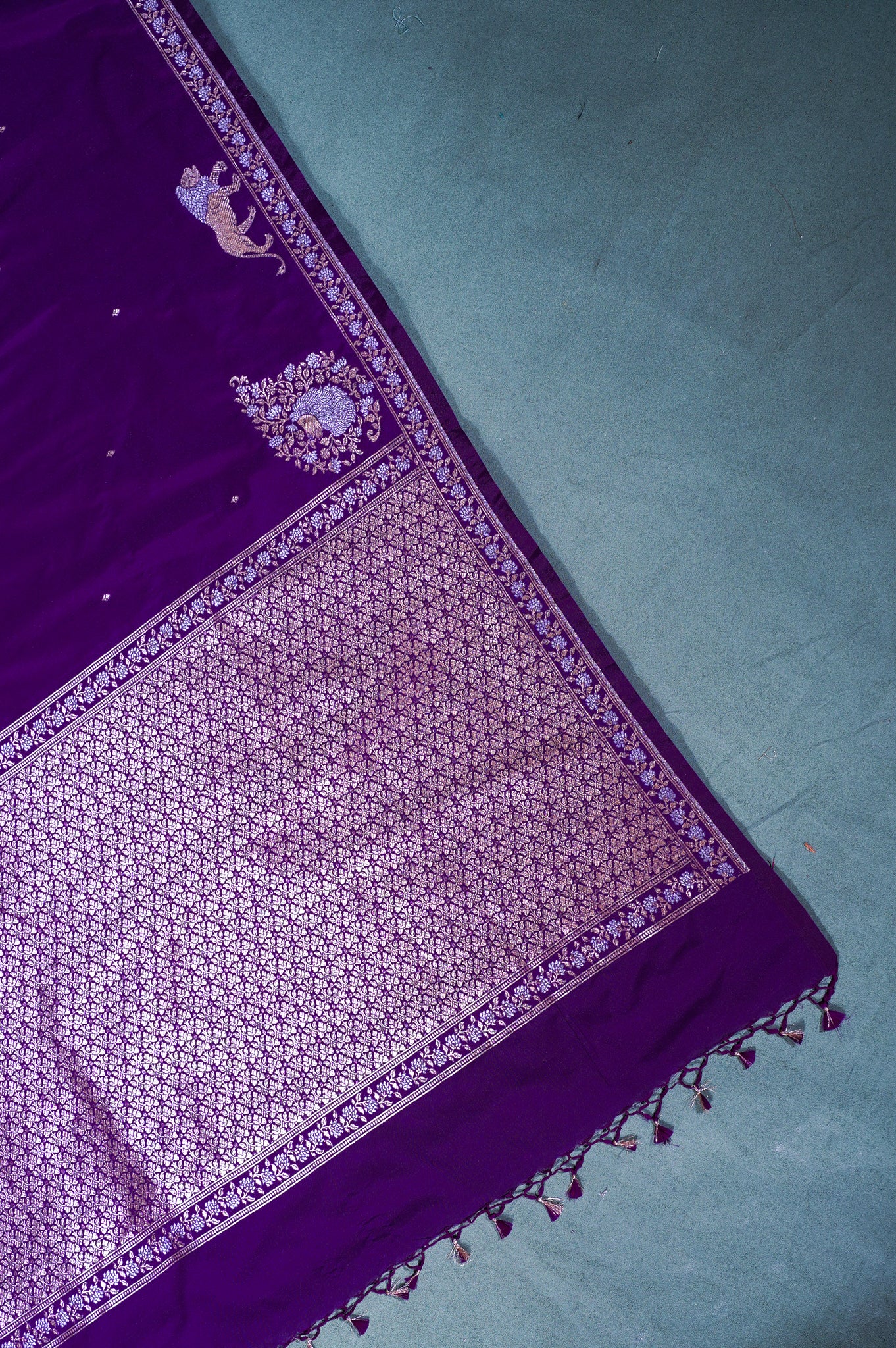 "WAAH BANARAS 112" Banarasi Deep Wine Mango Raw Silk Saree