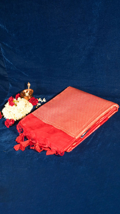 "UTSAV BANARAS 128" Banarasi Red Rangkaat Silk Saree