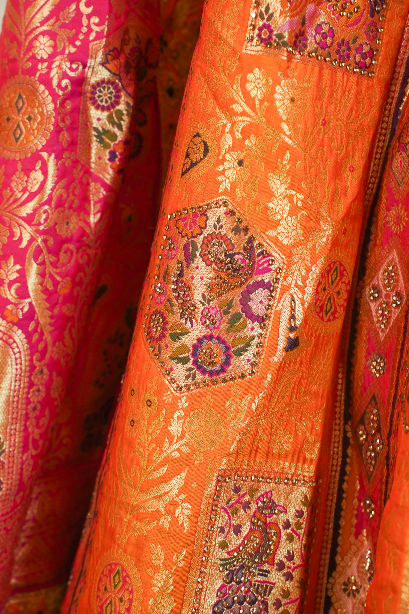 "MANSI 032" Banarasi Silk Lehenga With Cutwork Border & AD Work – A Regal Statement of Tradition
